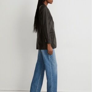 Buttery soft lamb skin Larsen leather jacket by Madewell in Black